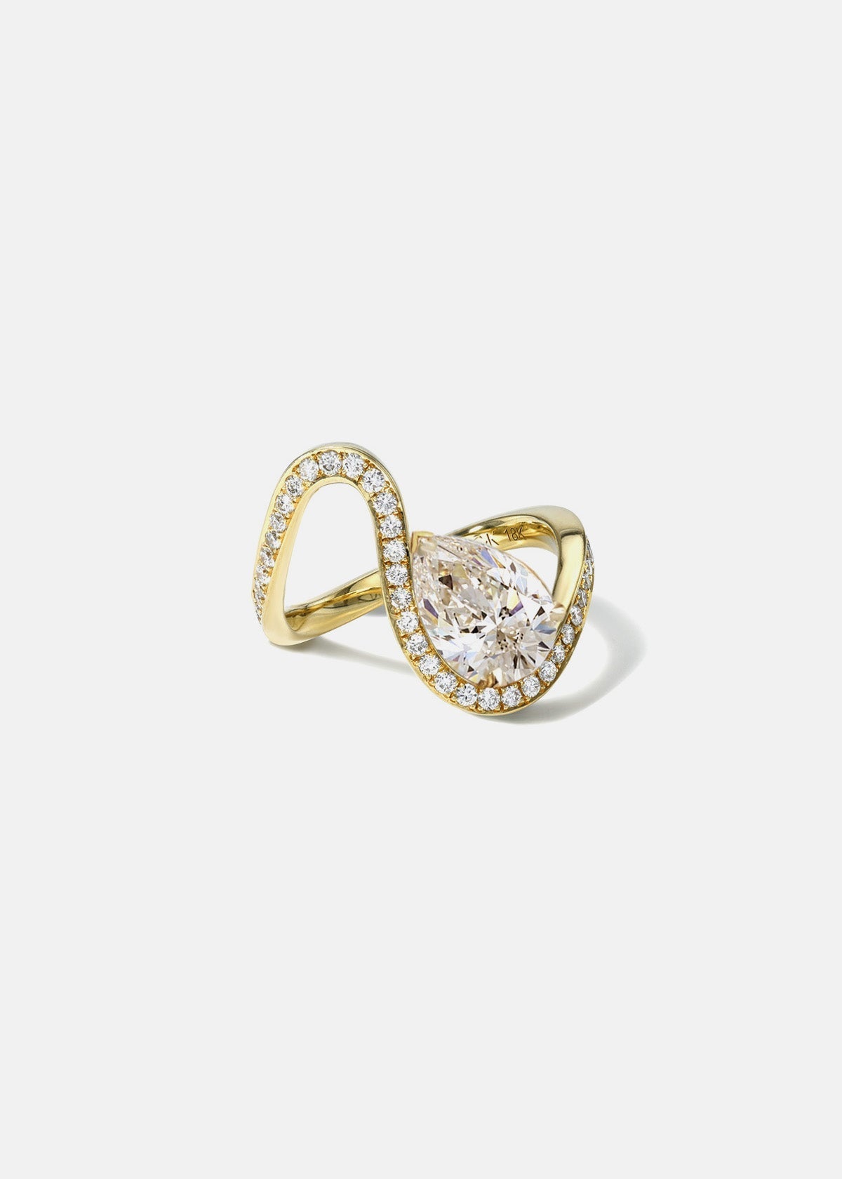Moval Swirl Semi Pave Engagement Ring – 2.5 CT Lab Grown Diamond