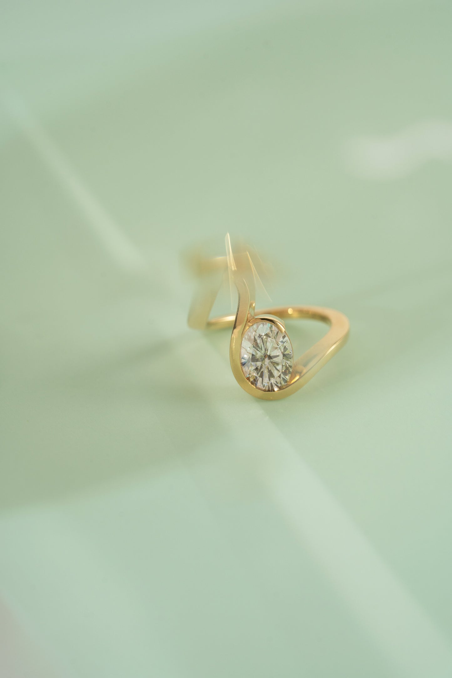 Moval Swirl Semi Pave Engagement Ring – 2.5 CT Lab Grown Diamond