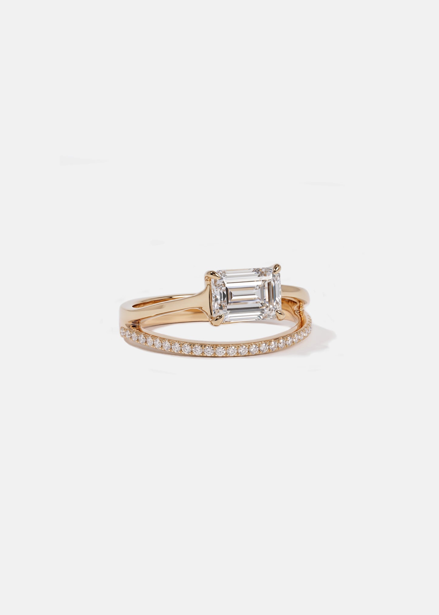 Moval Swirl Semi Pave Engagement Ring – 2.5 CT Lab Grown Diamond
