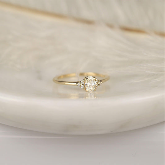 2 CT Emerald Pave Moissanite Engagement Ring