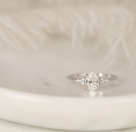2 CT Emerald Pave Moissanite Engagement Ring