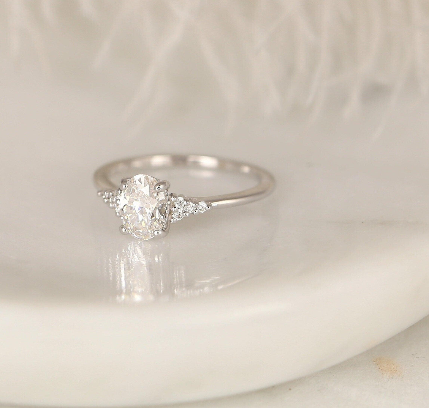 2 CT Emerald Pave Moissanite Engagement Ring