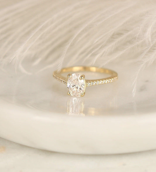 2 CT Emerald Pave Moissanite Engagement Ring