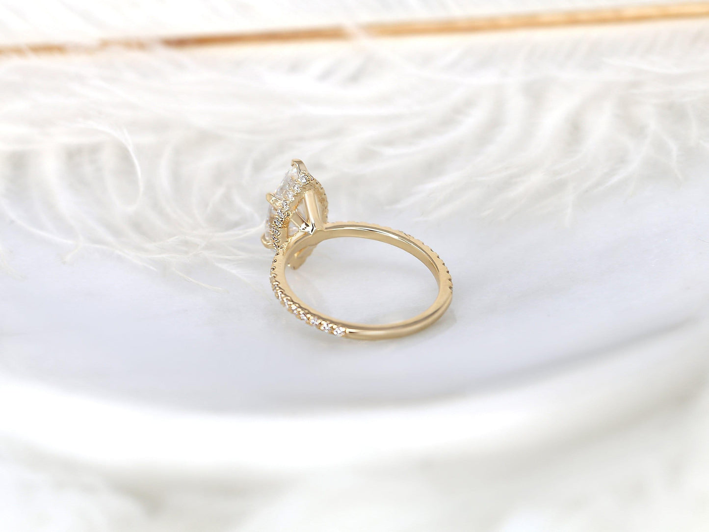 2 CT Emerald Pave Moissanite Engagement Ring