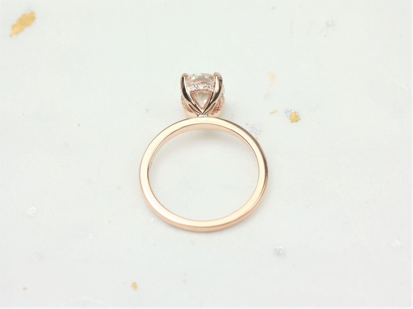 2 CT Emerald Pave Moissanite Engagement Ring