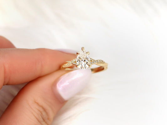 2 CT Emerald Pave Moissanite Engagement Ring