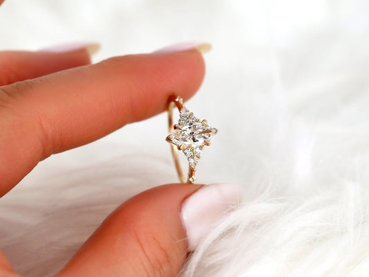 2 CT Emerald Pave Moissanite Engagement Ring