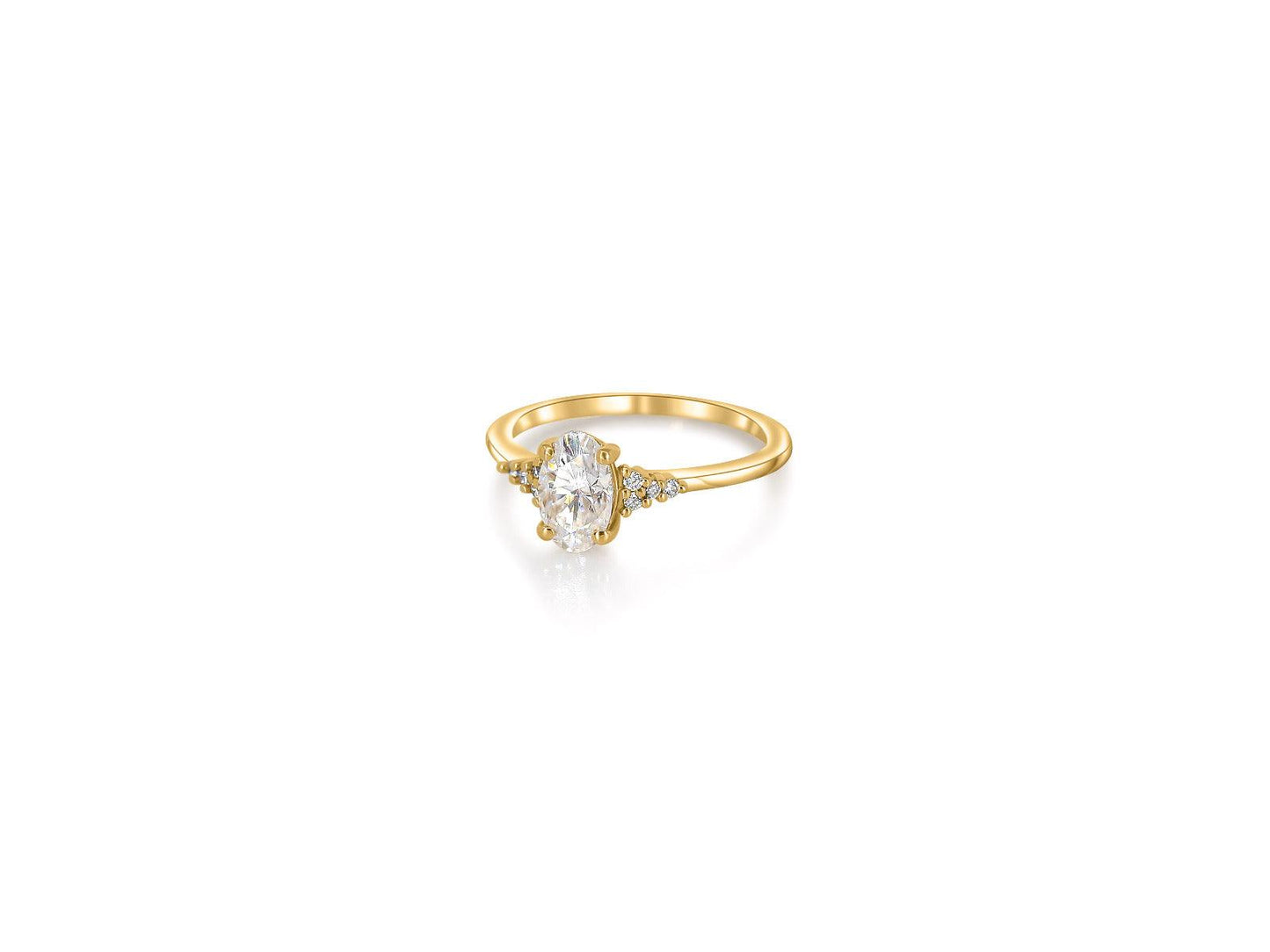 2 CT Emerald Pave Moissanite Engagement Ring