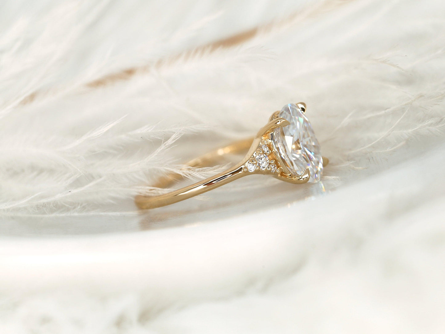 2 CT Emerald Pave Moissanite Engagement Ring