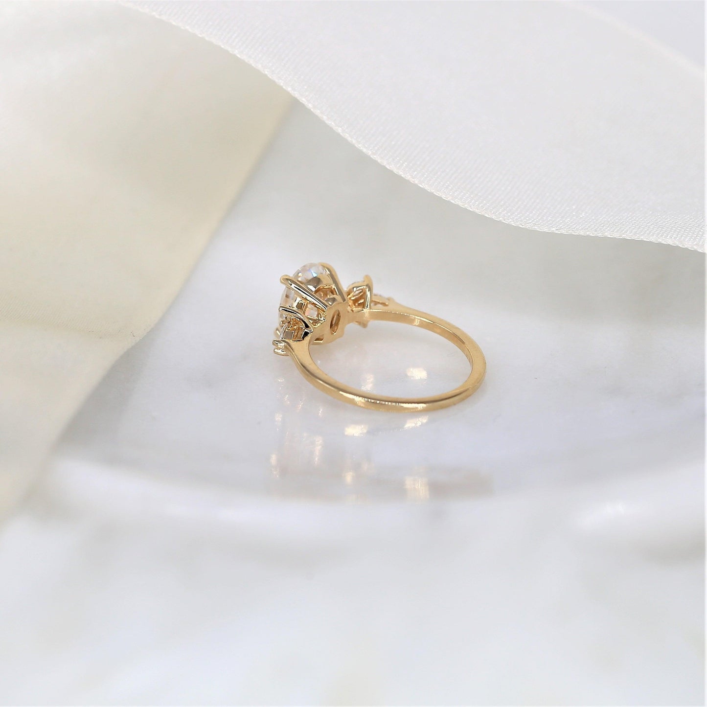 2 CT Emerald Pave Moissanite Engagement Ring