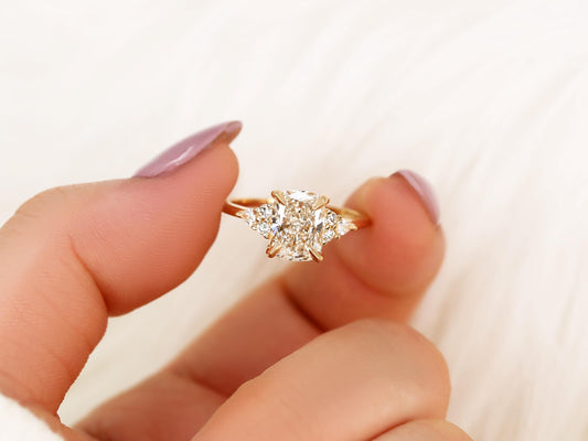 2 CT Emerald Pave Moissanite Engagement Ring