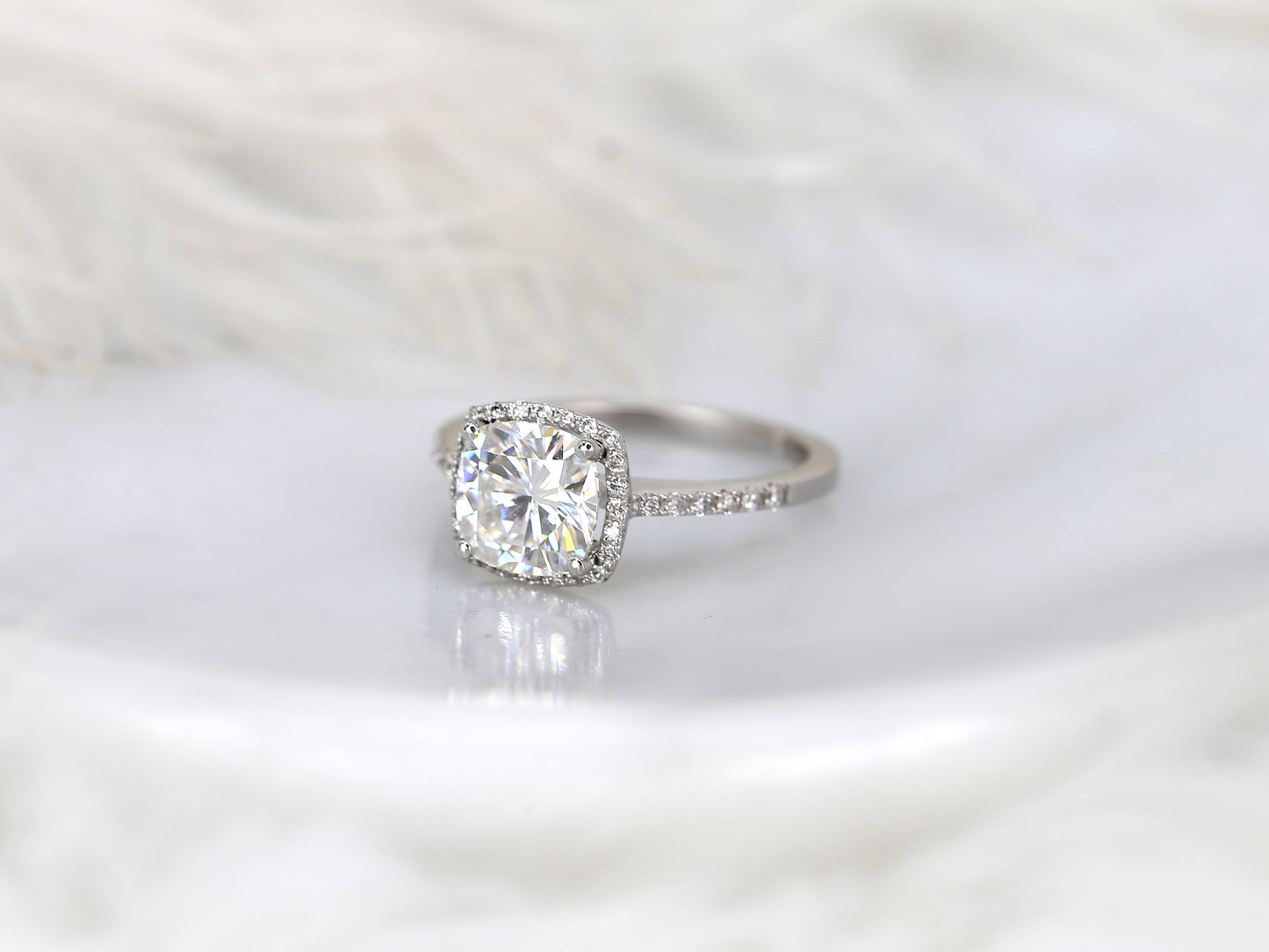 2 CT Emerald Pave Moissanite Engagement Ring