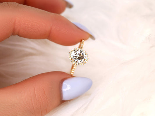 2 CT Emerald Pave Moissanite Engagement Ring
