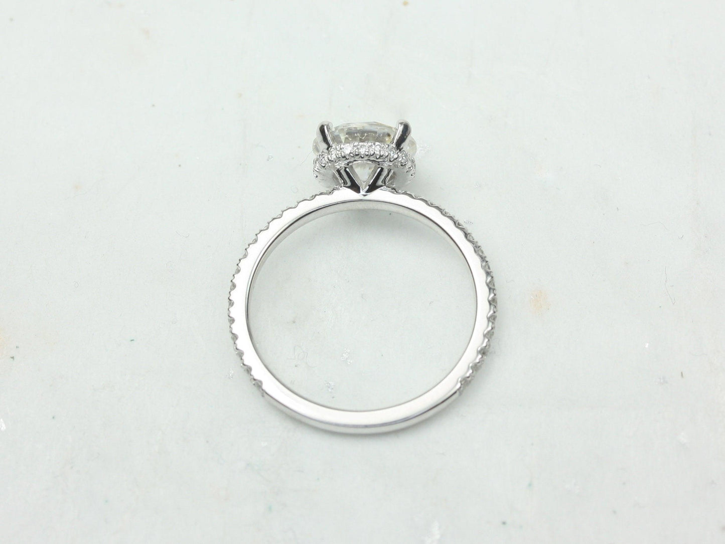 2 CT Emerald Pave Moissanite Engagement Ring
