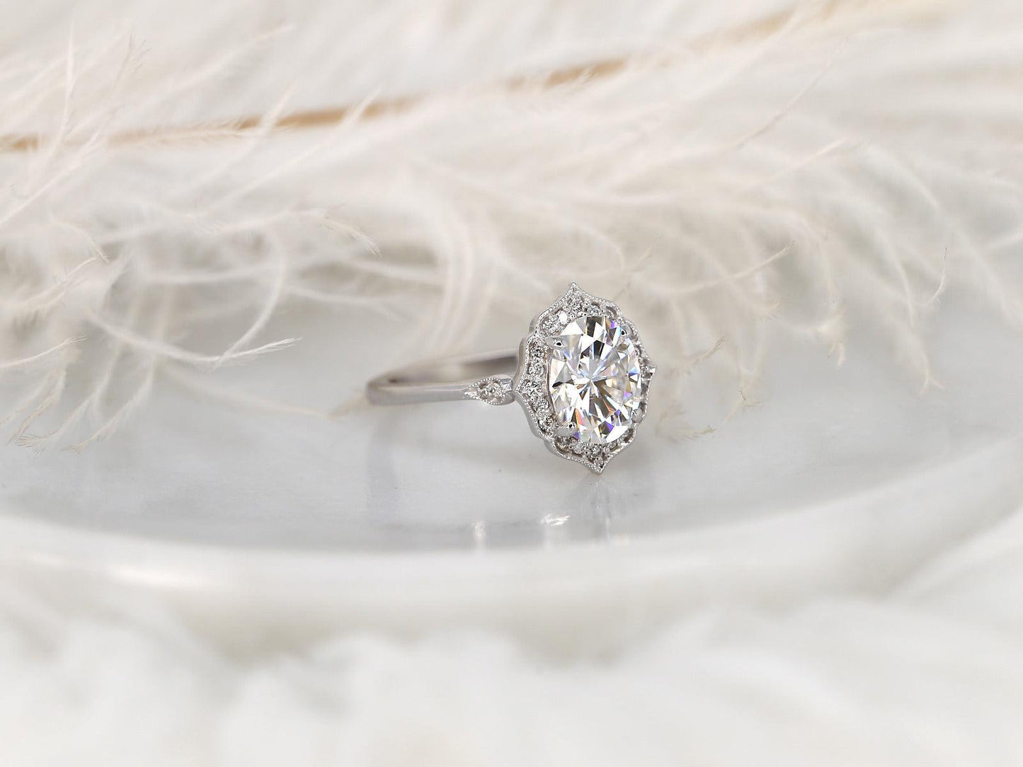 2 CT Emerald Pave Moissanite Engagement Ring