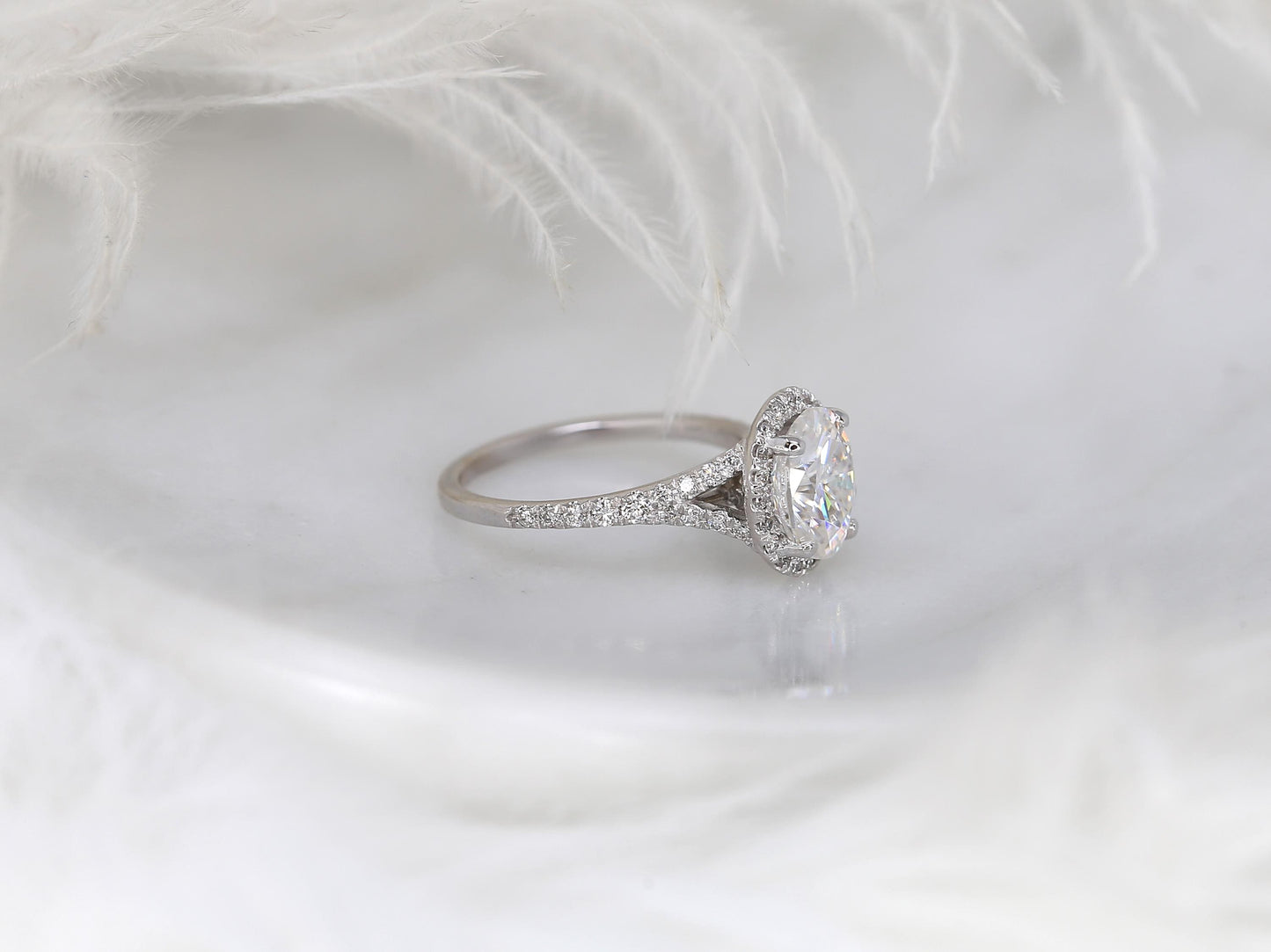 2 CT Emerald Pave Moissanite Engagement Ring