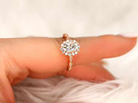 2 CT Emerald Pave Moissanite Engagement Ring