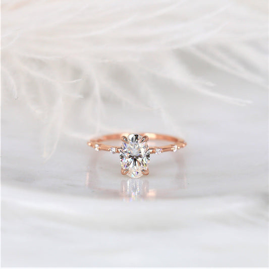 2 CT Emerald Pave Moissanite Engagement Ring