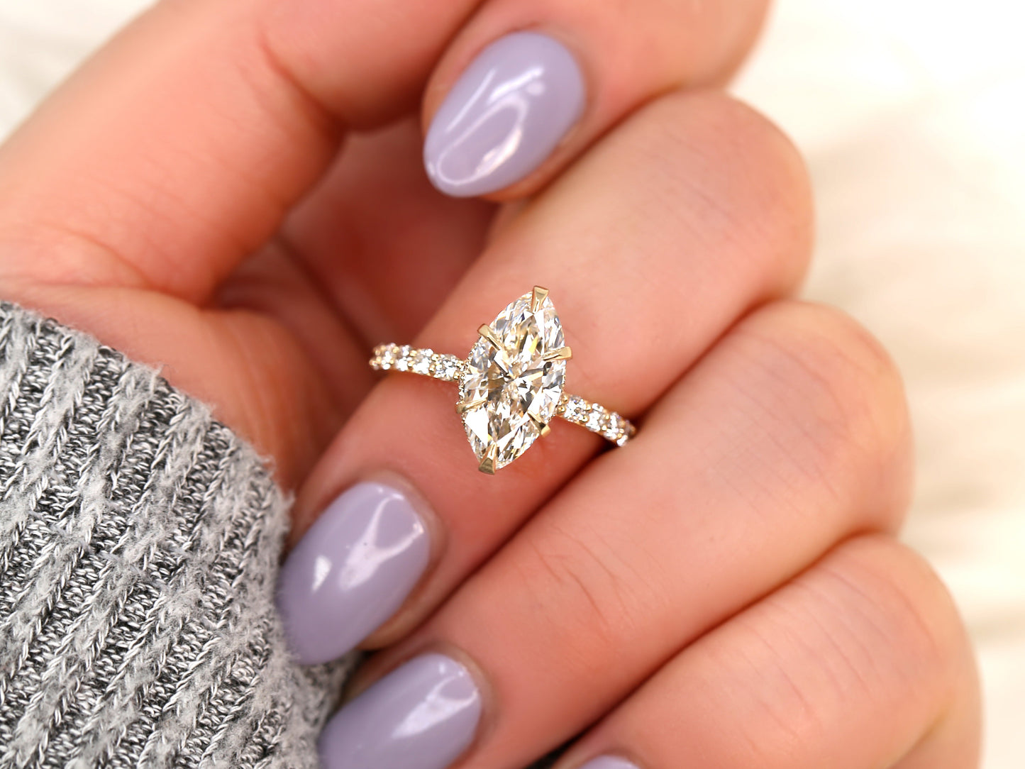 2 CT Emerald Pave Moissanite Engagement Ring