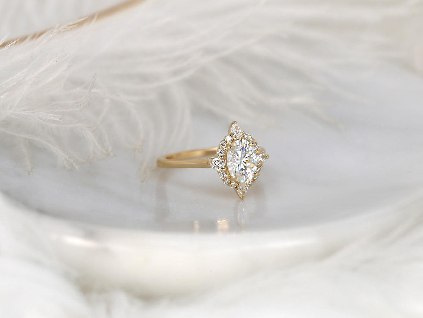 2 CT Emerald Pave Moissanite Engagement Ring