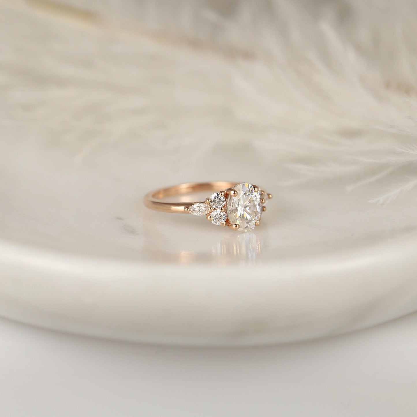 2 CT Emerald Pave Moissanite Engagement Ring