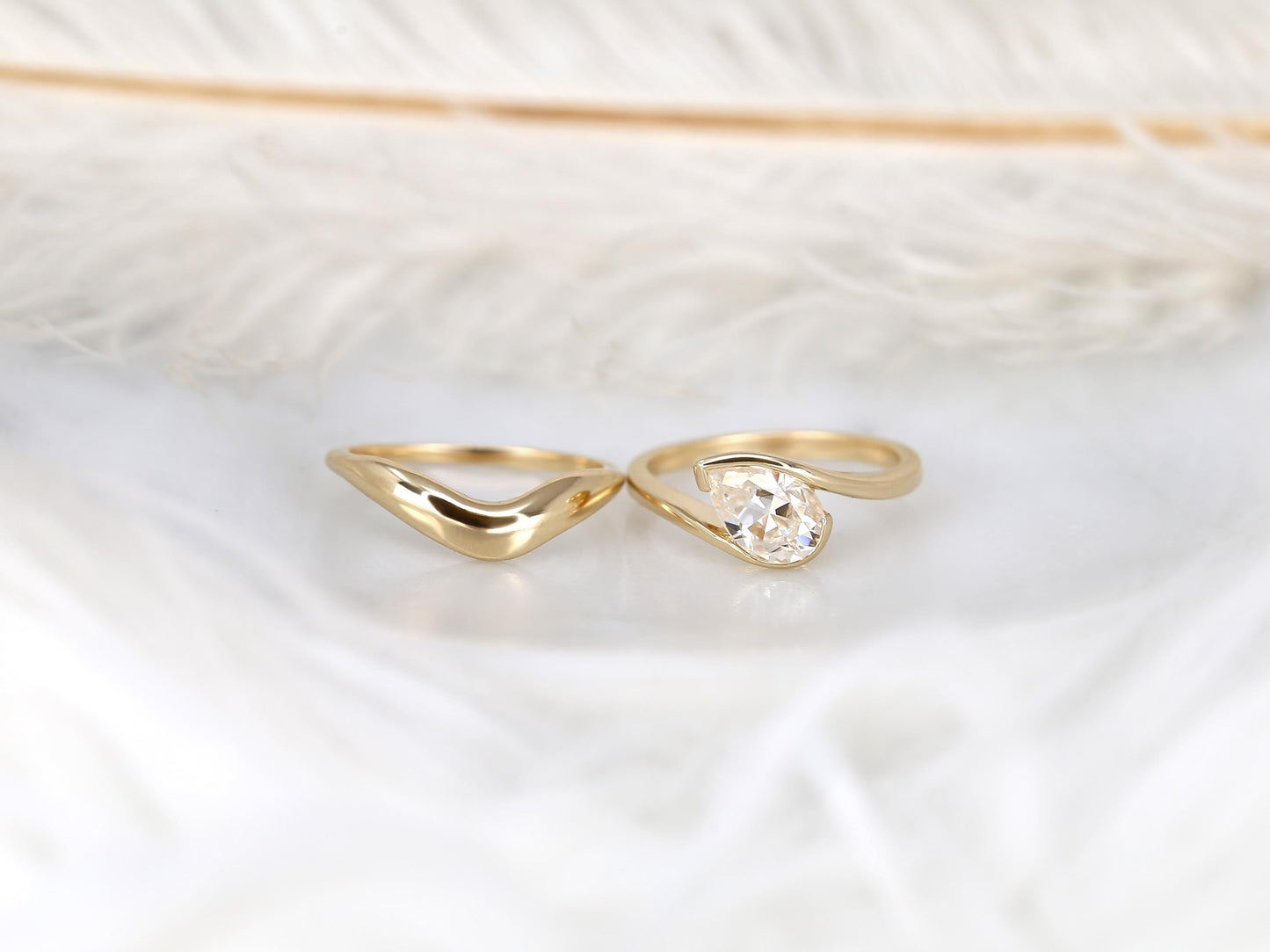 3.0 CT Elongated Cushion Solitaire Moissanite Diamond Bridal Ring Set