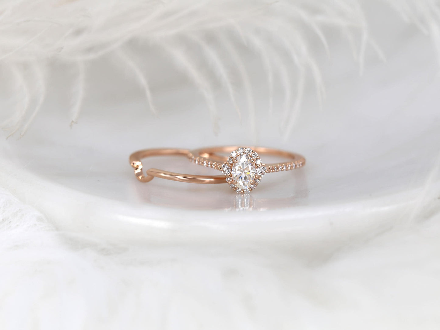 3.0 CT Elongated Cushion Solitaire Moissanite Diamond Bridal Ring Set