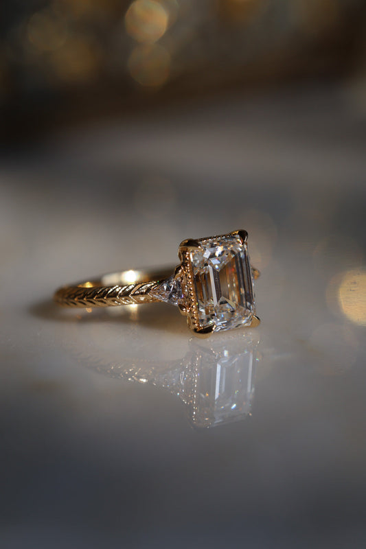 Round Swirl Semi Pave Engagement Ring – 1 CT Moissanite Diamond