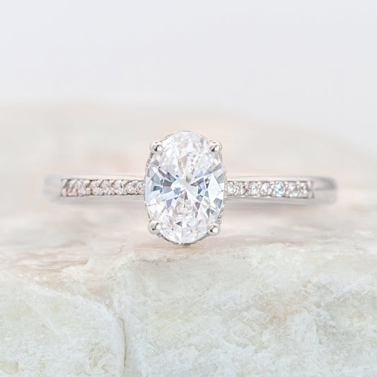 2 CT Round Three Stones Lab Grown Diamond Engagement Ring
