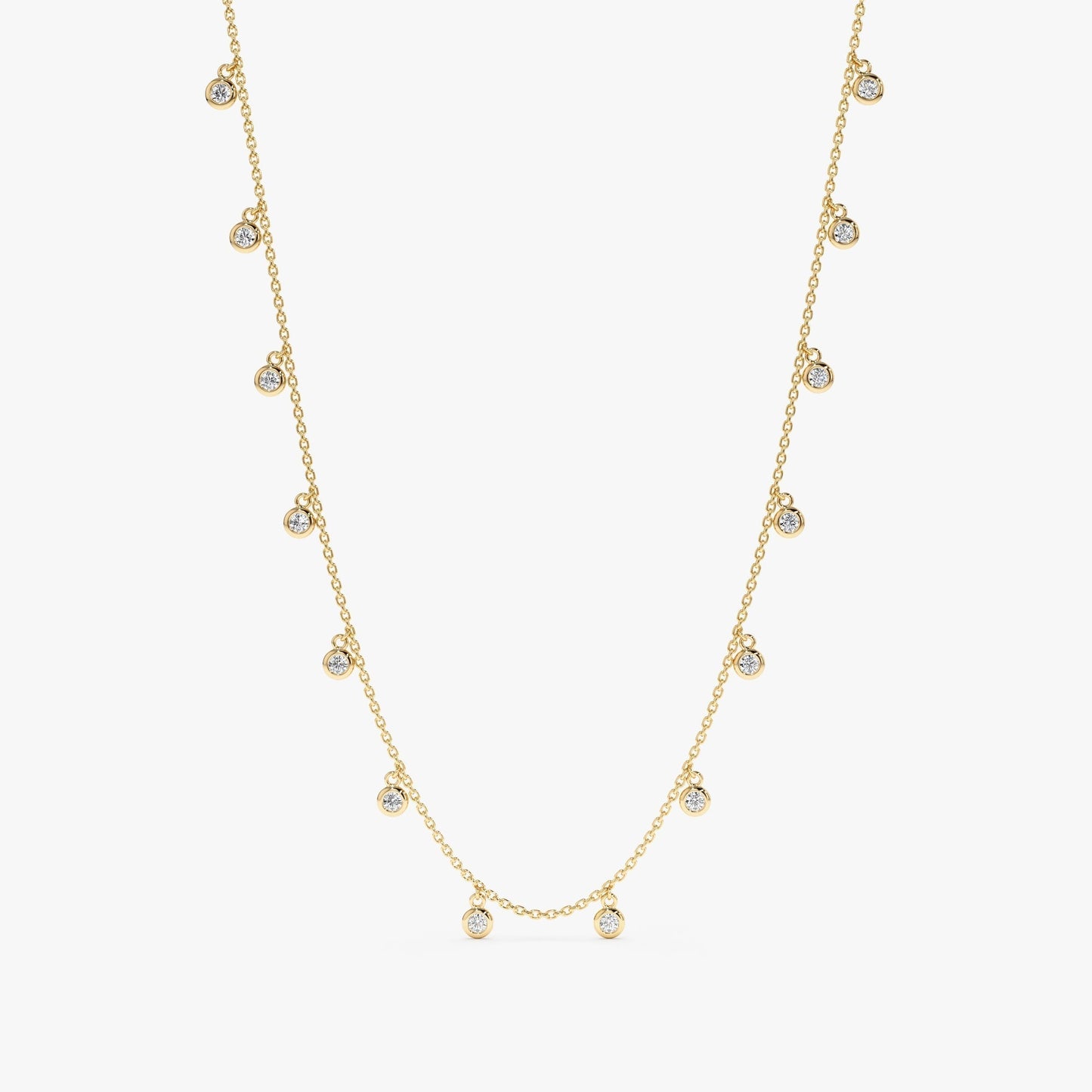 1.0 CT Round Bezel Solitaire Lab Grown Diamond Necklace