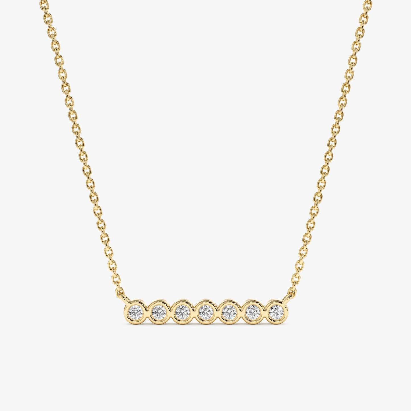 1.0 CT Round Bezel Solitaire Lab Grown Diamond Necklace
