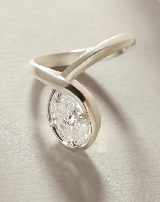 Emerald Pave Engagement Ring – 1 CT Lab Grown Diamond