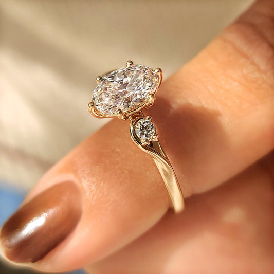 Cushion Hidden Halo Lab Grown Diamond Engagement Ring