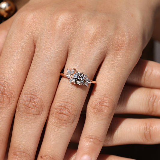 Cushion Hidden Halo Lab Grown Diamond Engagement Ring