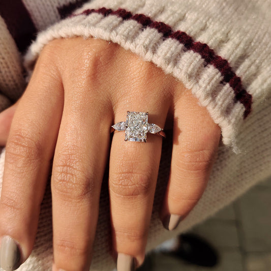 Cushion Hidden Halo Lab Grown Diamond Engagement Ring