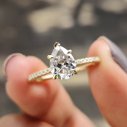 Cushion Hidden Halo Lab Grown Diamond Engagement Ring