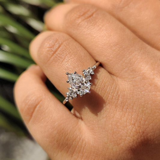 Cushion Hidden Halo Lab Grown Diamond Engagement Ring