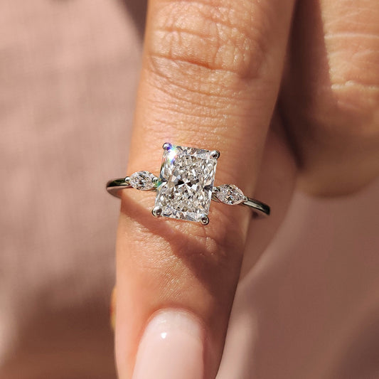 Cushion Hidden Halo Lab Grown Diamond Engagement Ring
