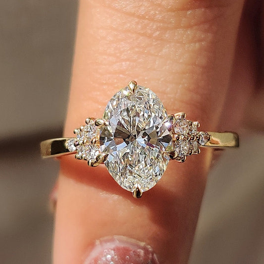 Cushion Hidden Halo Lab Grown Diamond Engagement Ring