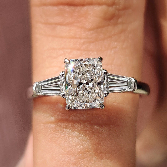 Cushion Hidden Halo Lab Grown Diamond Engagement Ring