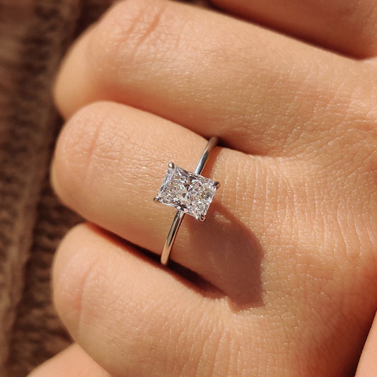 Cushion Hidden Halo Lab Grown Diamond Engagement Ring