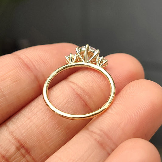 Cushion Hidden Halo Lab Grown Diamond Engagement Ring