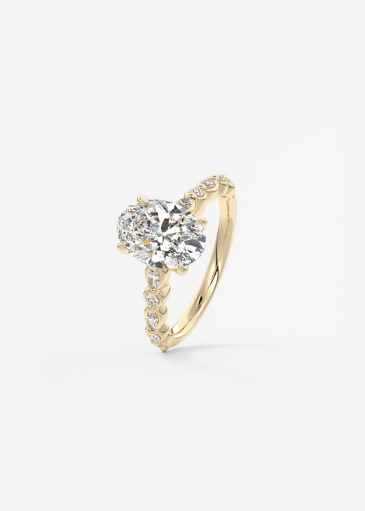 Oval Solitaire With Raised Basket Gallery Lab Grown Diamond Engagement Ring