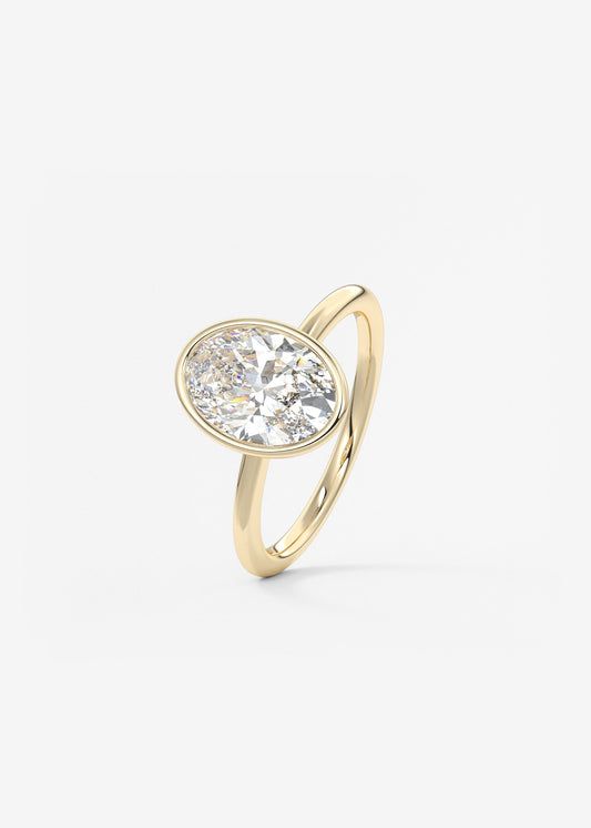 Oval Solitaire With Raised Basket Gallery Lab Grown Diamond Engagement Ring
