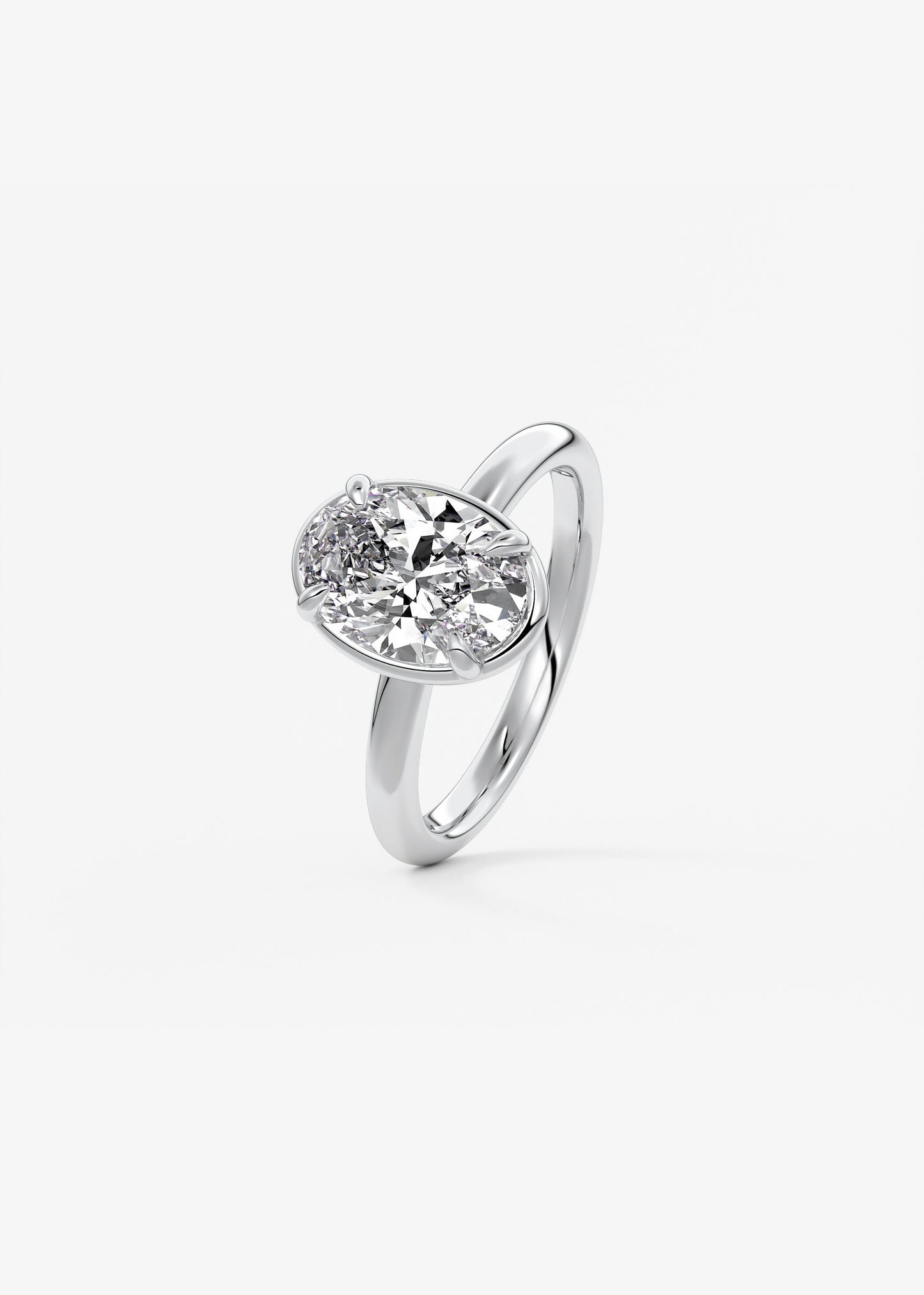 Oval Solitaire With Raised Basket Gallery Lab Grown Diamond Engagement Ring