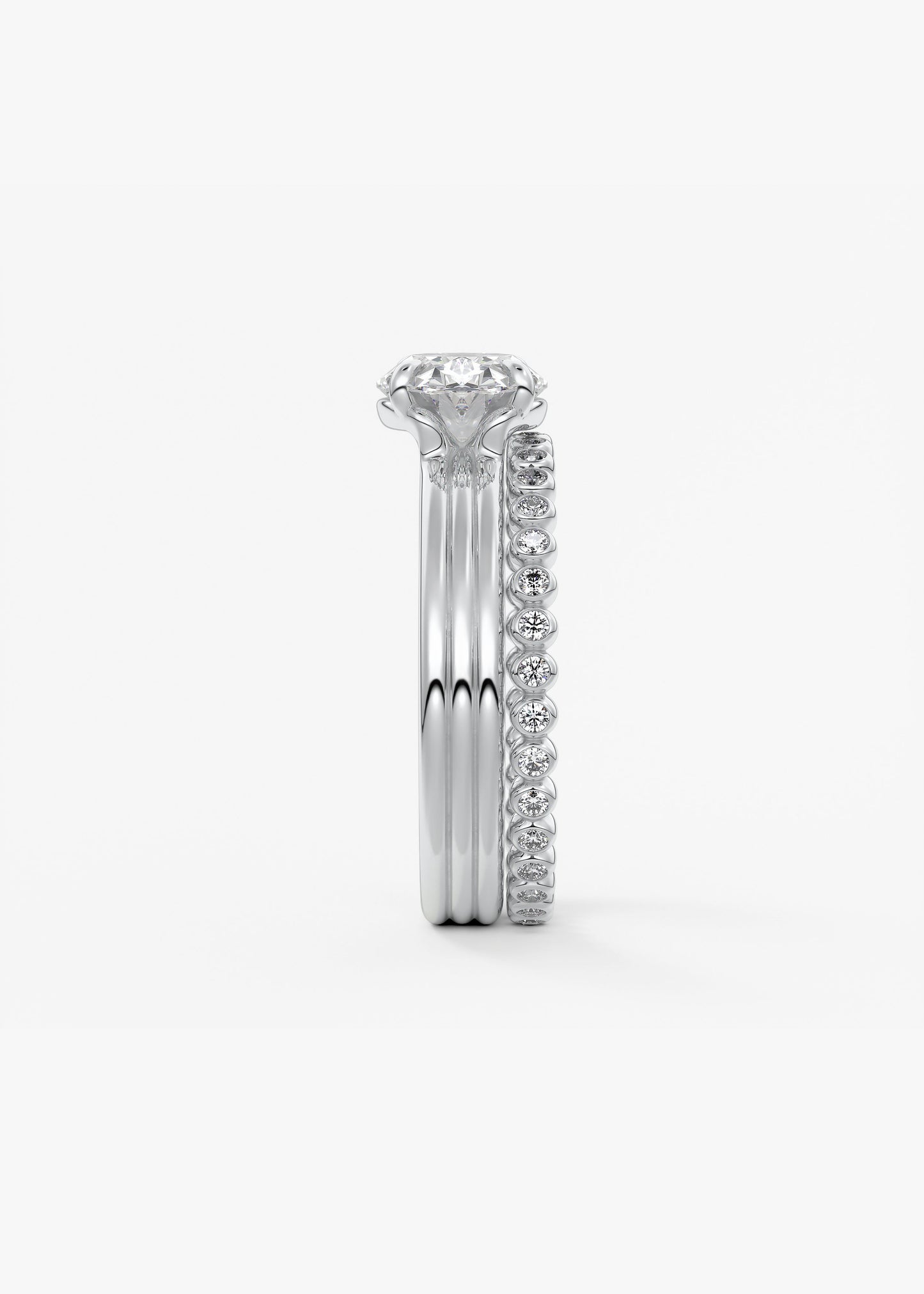 Oval Solitaire With Raised Basket Gallery Lab Grown Diamond Engagement Ring