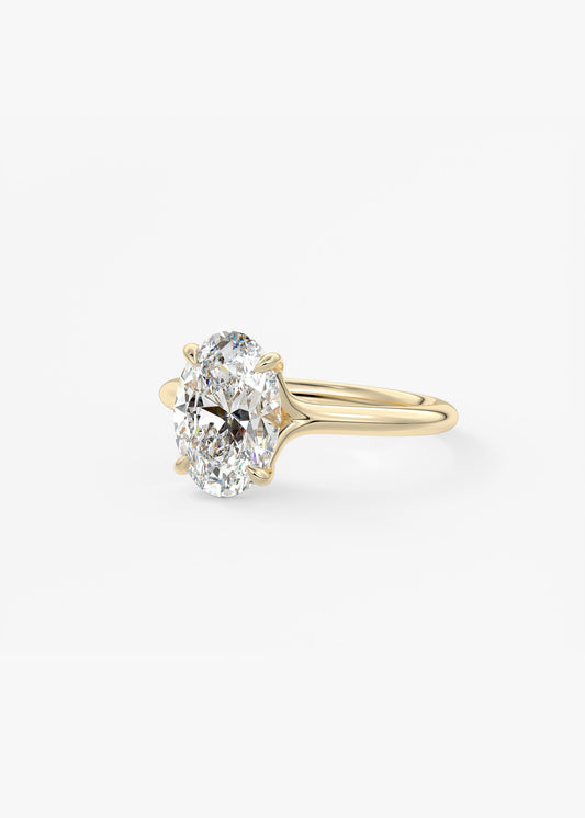 Oval Solitaire With Raised Basket Gallery Lab Grown Diamond Engagement Ring