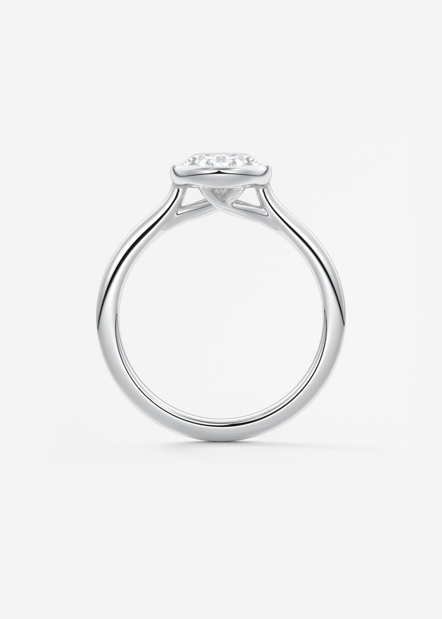 Oval Solitaire With Raised Basket Gallery Lab Grown Diamond Engagement Ring