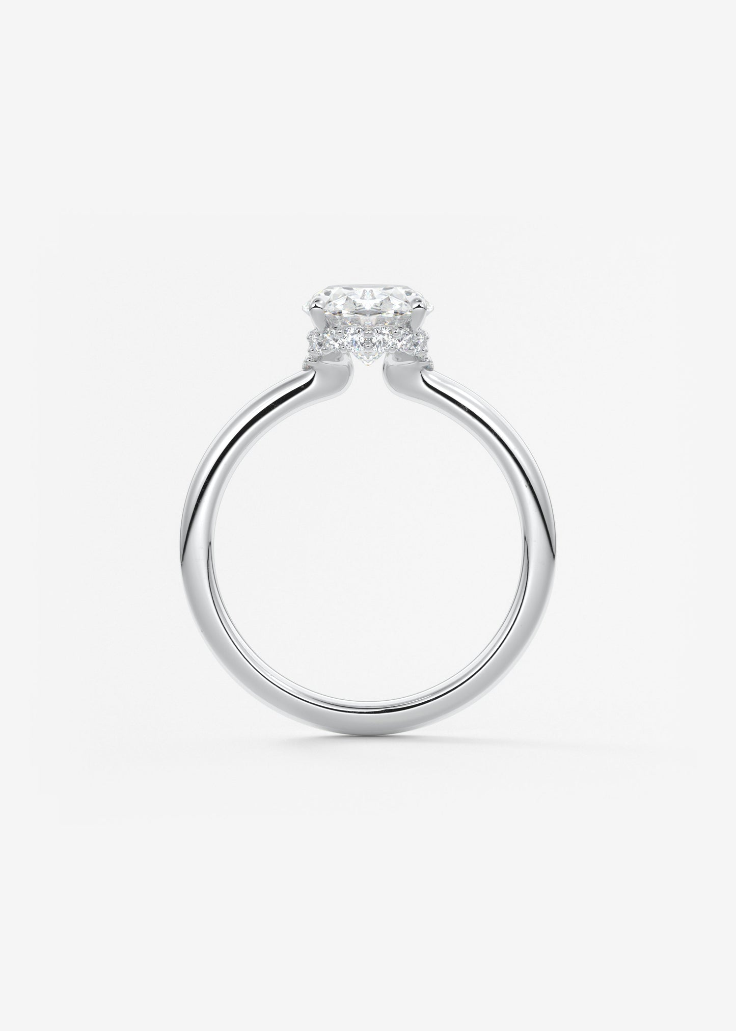 Oval Solitaire With Raised Basket Gallery Lab Grown Diamond Engagement Ring