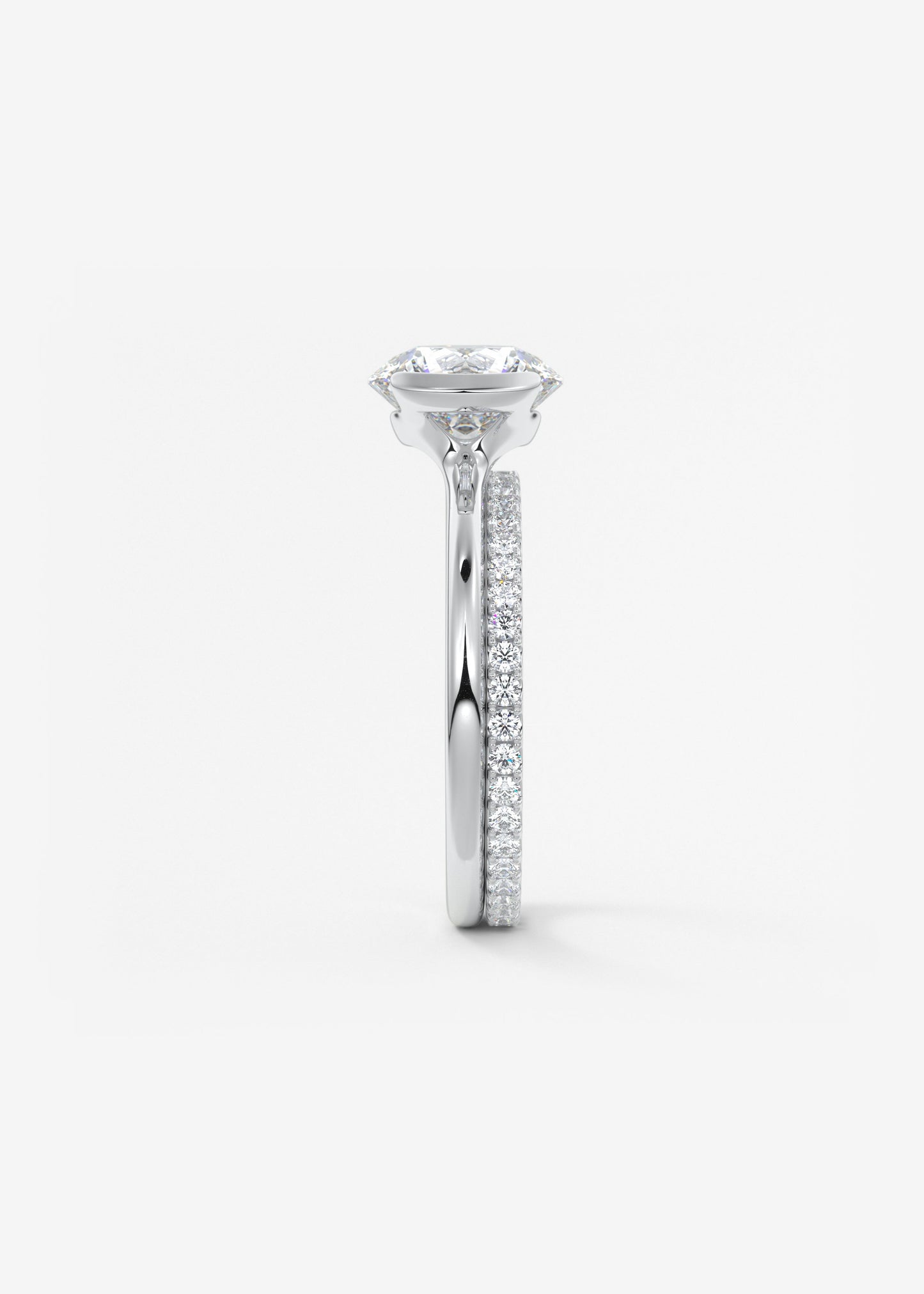 Oval Solitaire With Raised Basket Gallery Lab Grown Diamond Engagement Ring